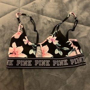 vs pink floral cute black bra